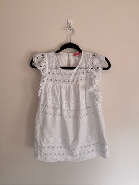 Kate Spade NY White Eyelet top size Small